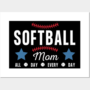 Softball Mom  - all day every day Posters and Art